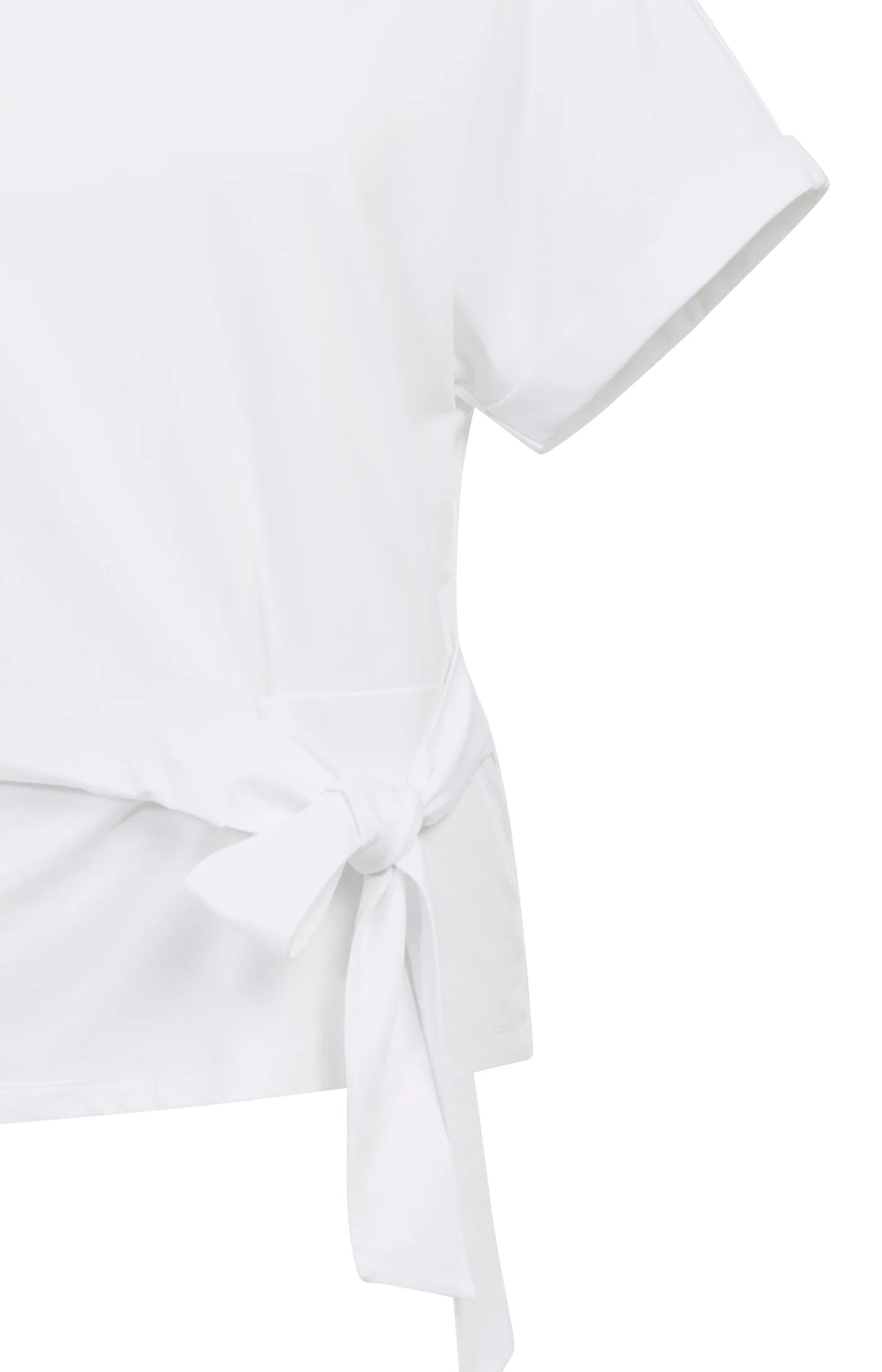 YAYA Round Neck Knot Detail Top