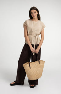 YAYA Wide Leg Trousers with Elastic Waist