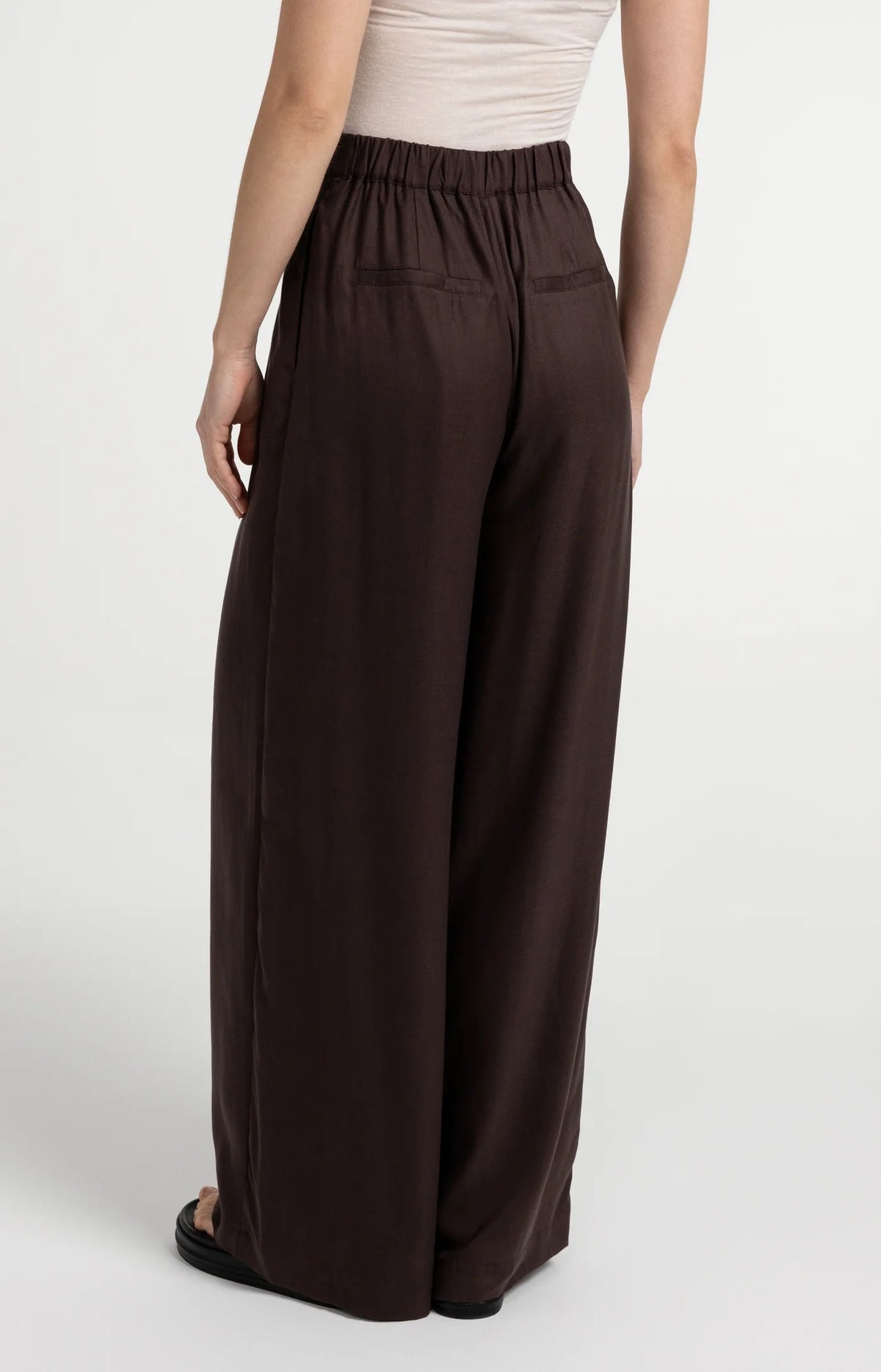 YAYA Wide Leg Trousers with Elastic Waist