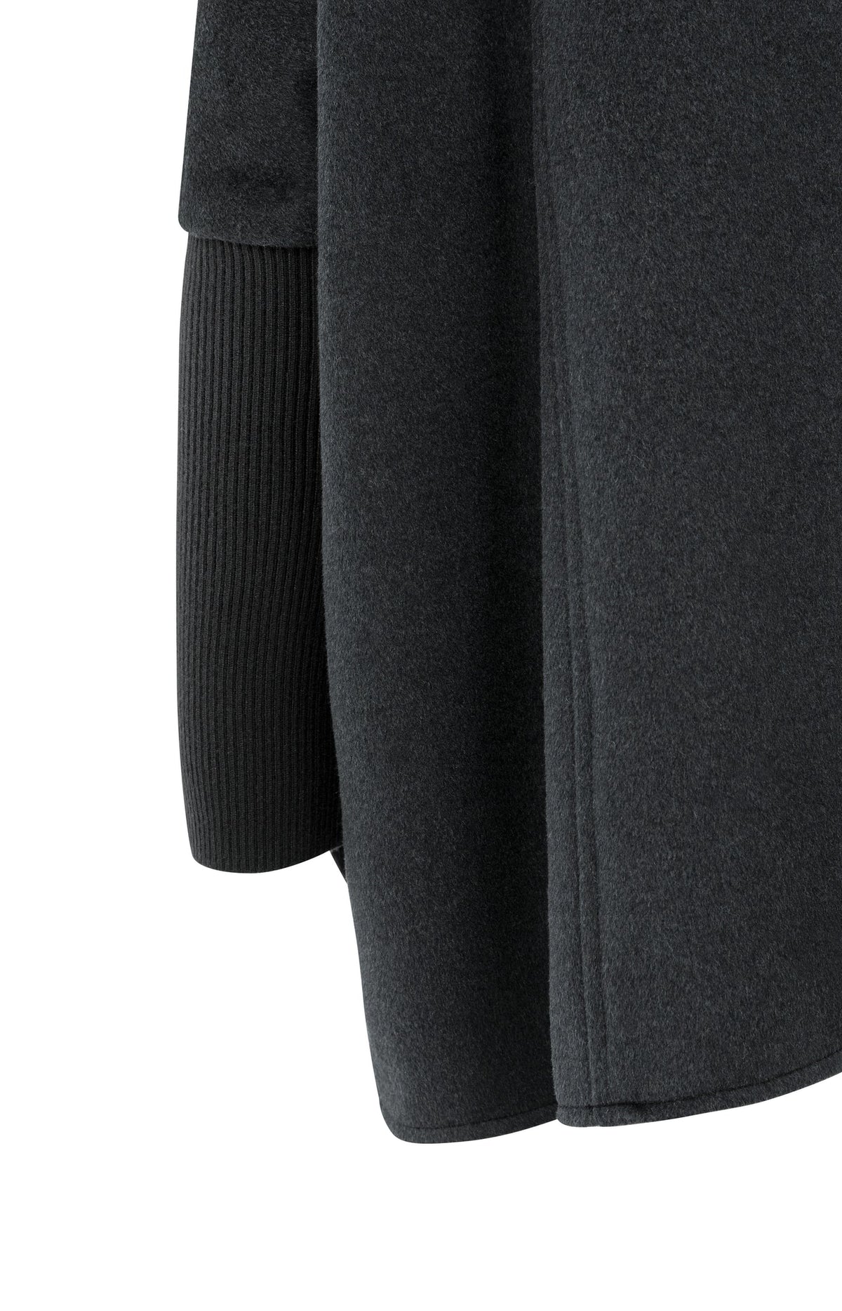 Wool Blend Poncho with Turtleneck