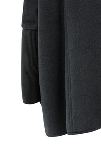 Wool Blend Poncho with Turtleneck