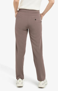 Woven Trousers with Asymmetrical Waistband and Straight Fit
