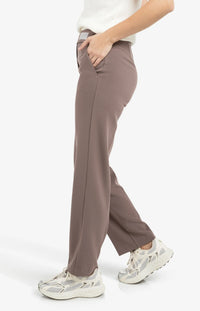Woven Trousers with Asymmetrical Waistband and Straight Fit