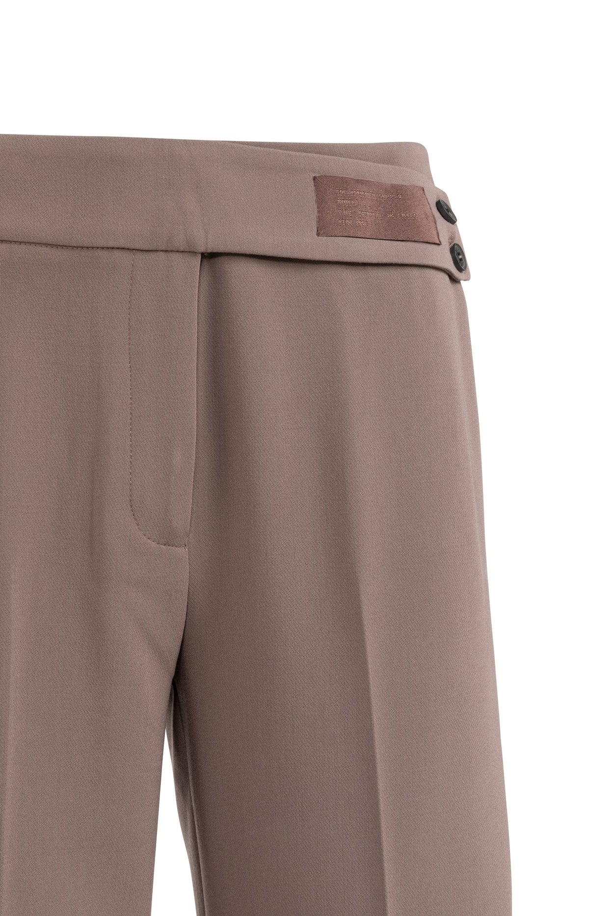 Woven Trousers with Asymmetrical Waistband and Straight Fit