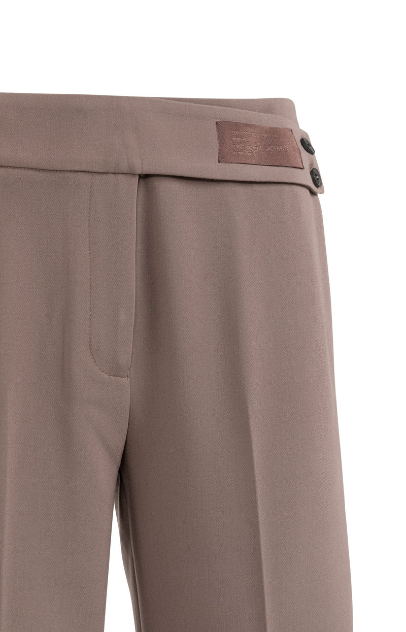 Woven Trousers with Asymmetrical Waistband and Straight Fit