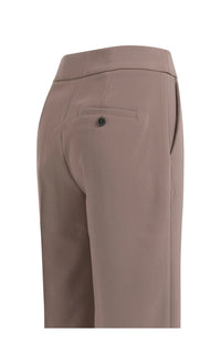 Woven Trousers with Asymmetrical Waistband and Straight Fit