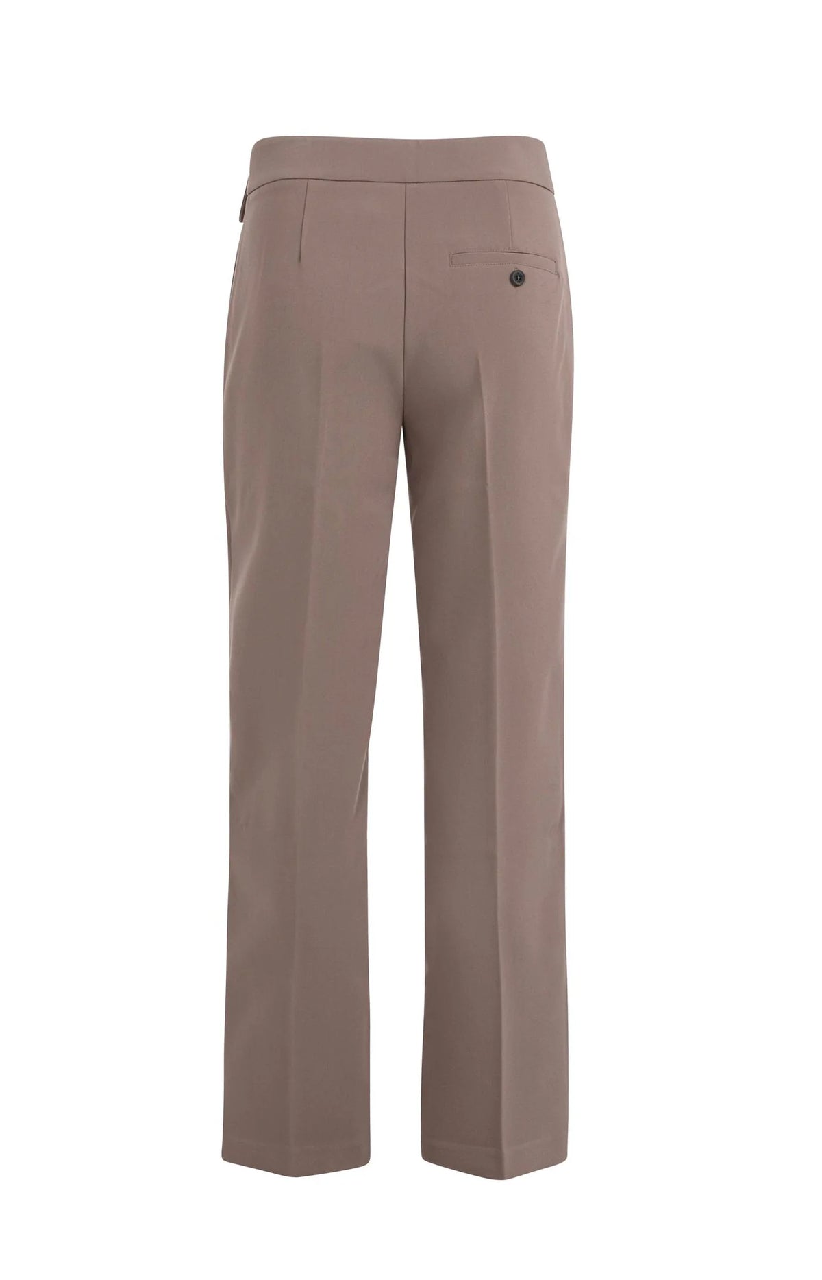 Woven Trousers with Asymmetrical Waistband and Straight Fit