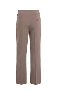 Woven Trousers with Asymmetrical Waistband and Straight Fit