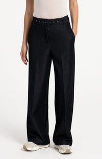 Woven trousers with Belt - Cat Black